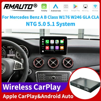 RMAUTO Bezdrôtový Apple CarPlay NTG 5.0 5.1 Systém pre Mercedes Benz B Trieda W176 W246 GLA CLA Android Auto Zrkadlo Odkaz AirPlay